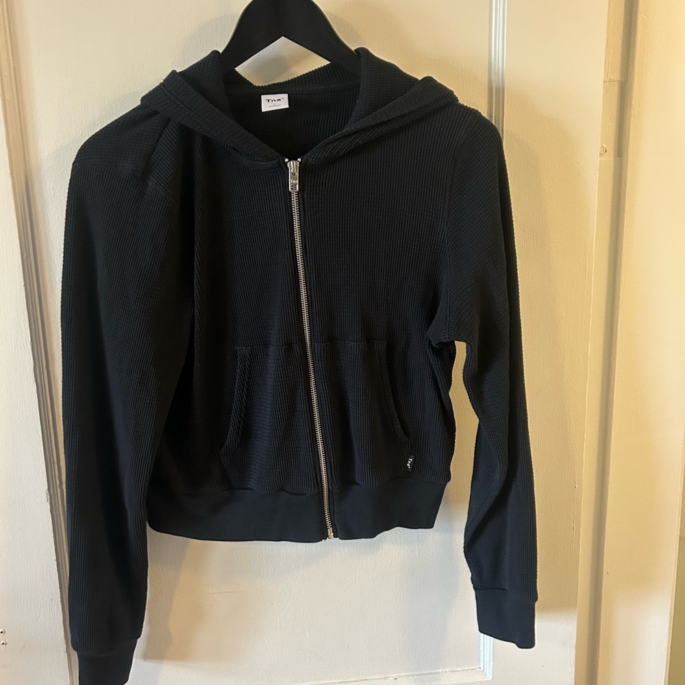 TNA Charcoal Ribbed Zip-Up Jacket